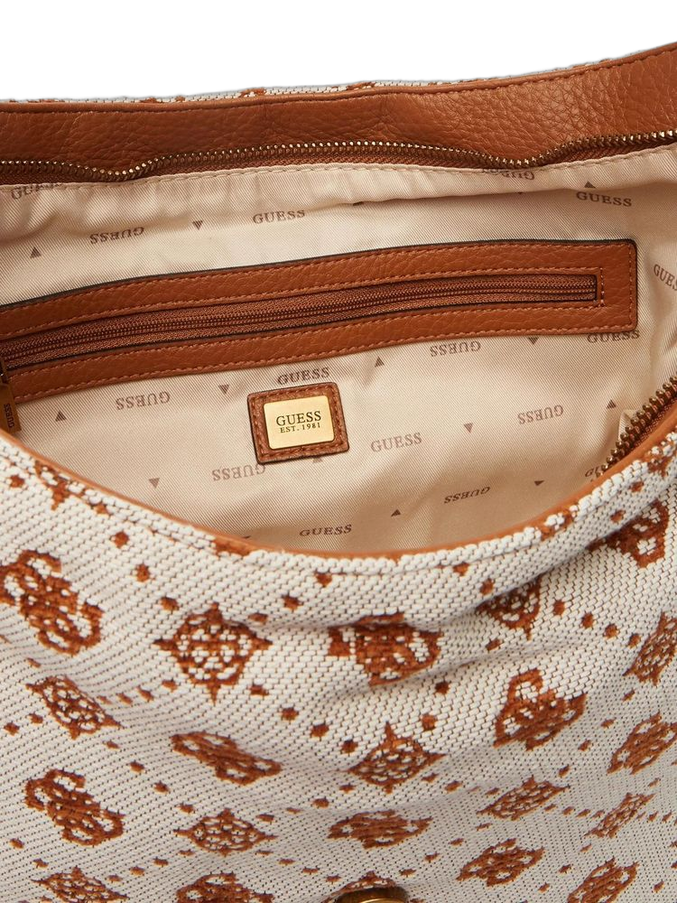 Guess 85% Polyester shoulder bag in cognac