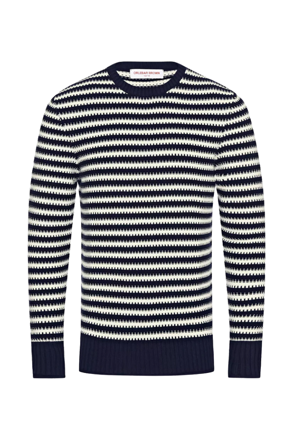 Orlebar Brown 100% Alpaca Wool sweater in navy