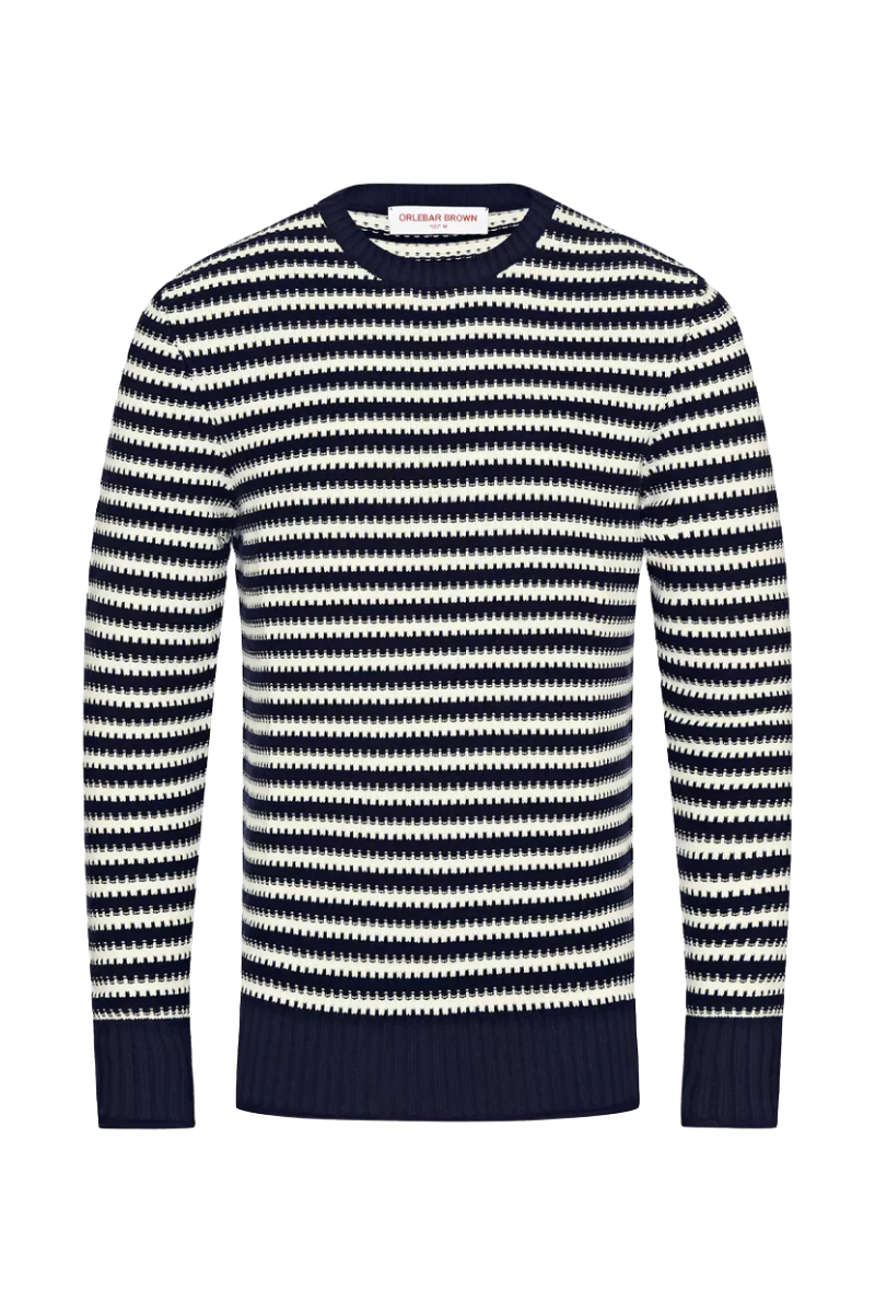 Orlebar Brown 100% Alpaca Wool sweater in navy
