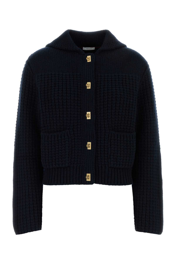 Navy Blue Wool Blend Cardigan 2882300newnavy Exterior: Cashmere Maglieria