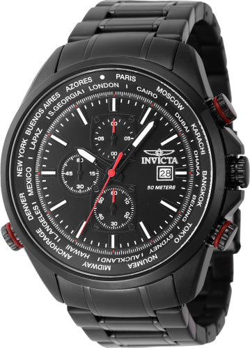 Invicta Stainless steel case and bracelet watch in black