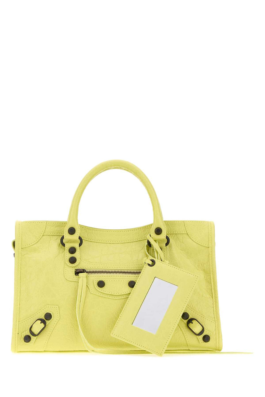 Fluo Yellow Leather Small Le City Handbag Limoncello Borse A Mano