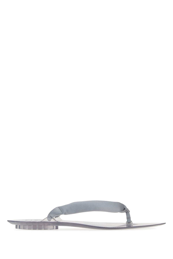 Silver Fabric Thong Slippers Argent2 Scarpe Con Tacco