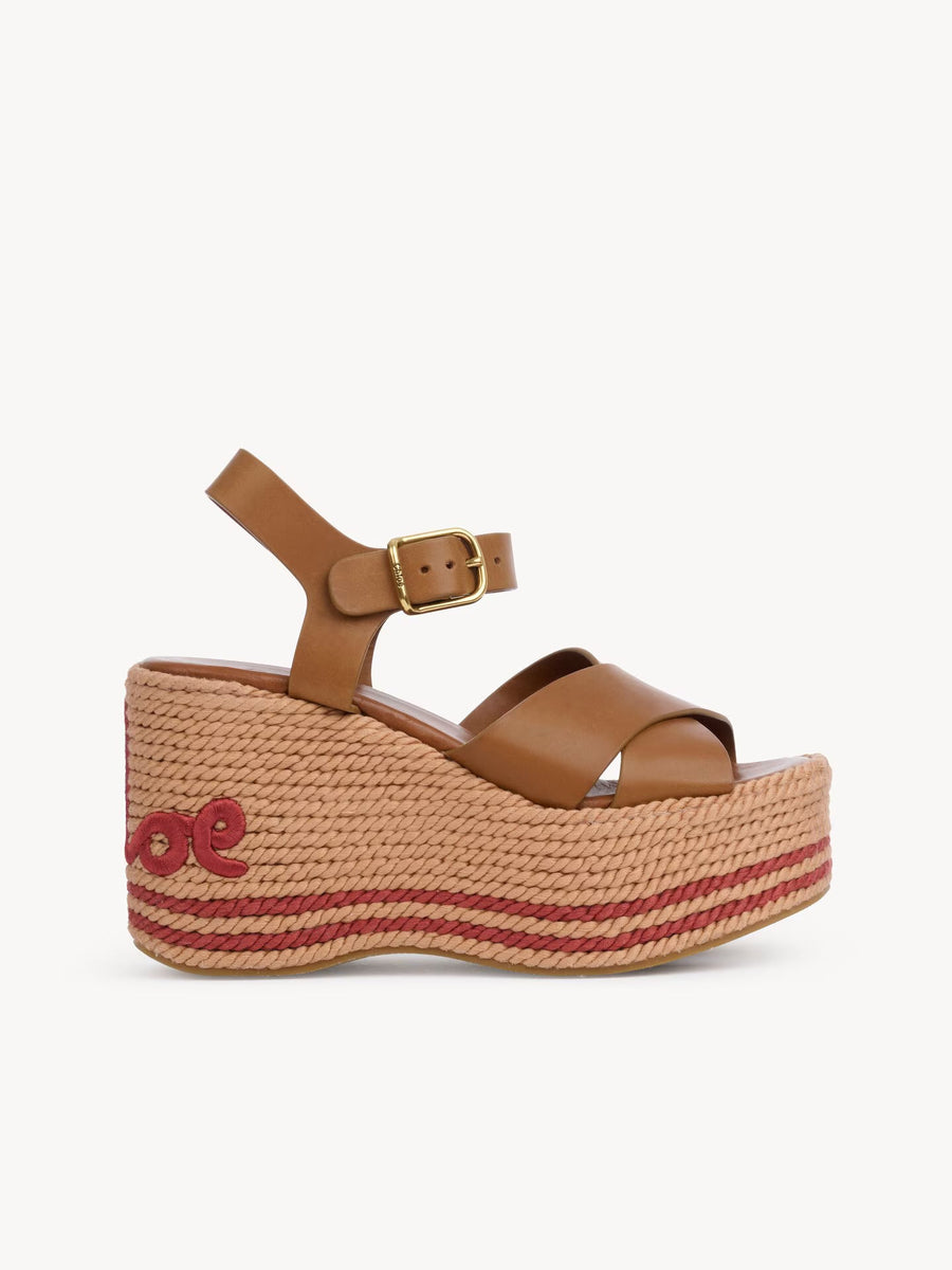 Chloé Leather upper sandal in brown