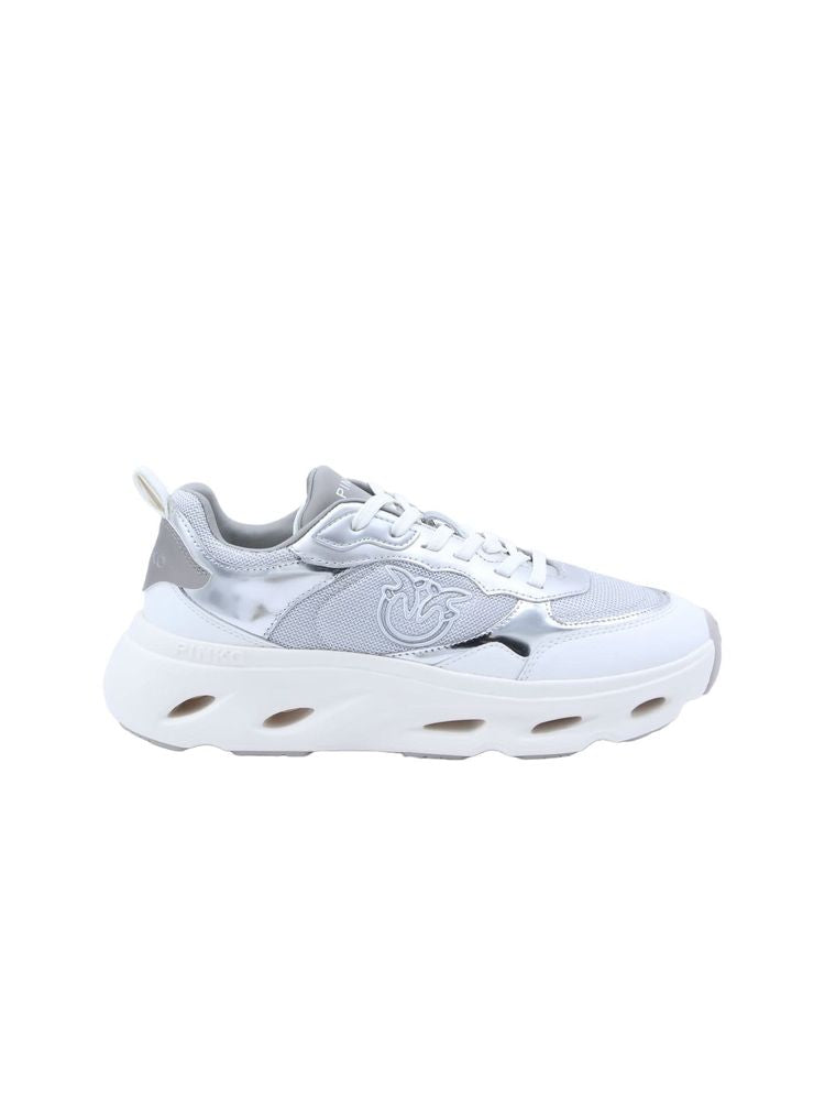 Pinko 61% Bos Taurus (Cow) sneaker in silver