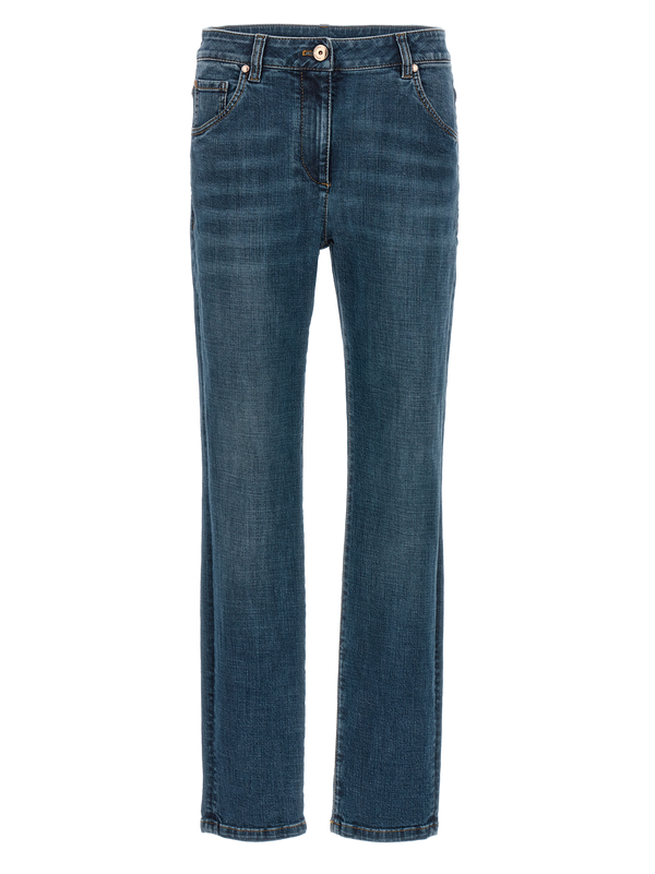 Brunello Cucinelli 98% cotton jeans in blue