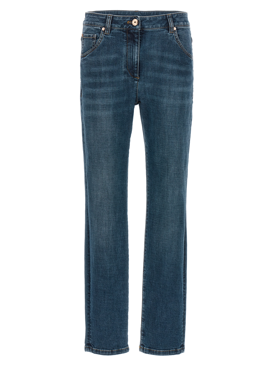 Brunello Cucinelli 98% cotton jeans in blue