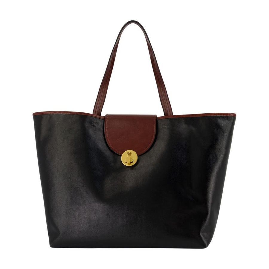 Versace calfskin tote bag in black