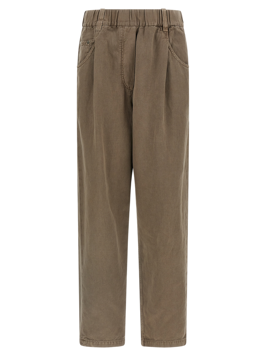 Brunello Cucinelli 60% Cotton trousers in brown