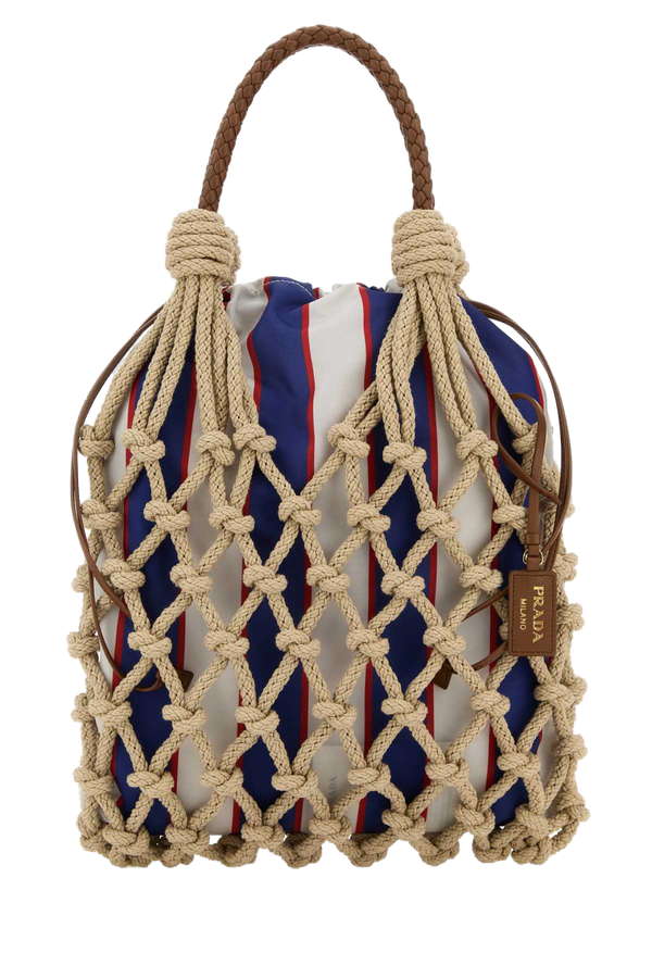 Prada 100% Cotton shoulder bag in beige