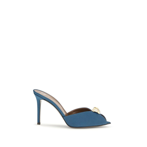 Blue Calf Leather Bos Taurus Stiletto Heel Sandals