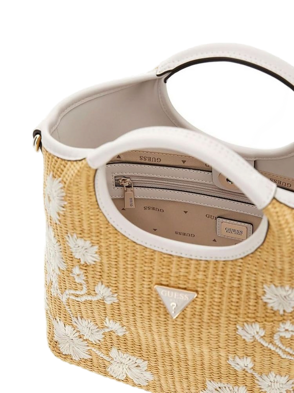 Guess 52% Polypropylene top handle bag in natural