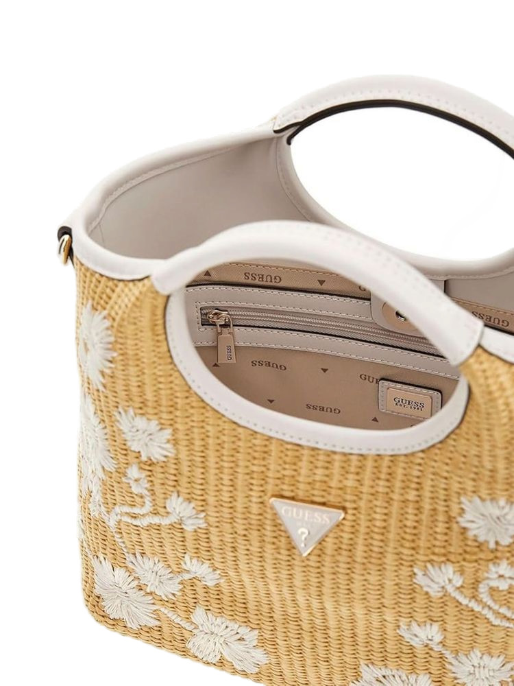Guess 52% Polypropylene top handle bag in natural