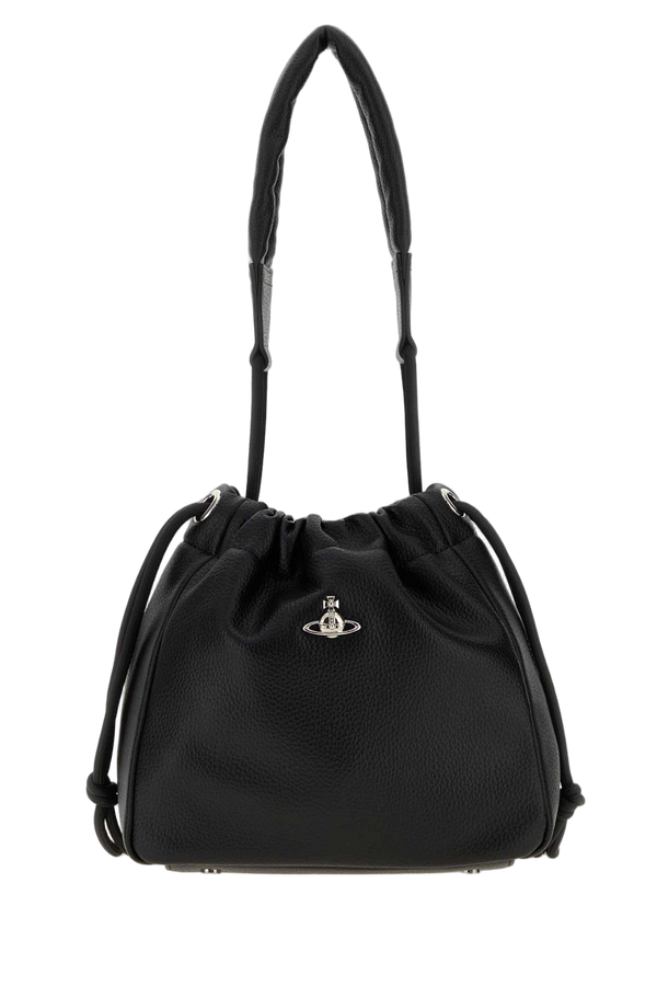 Vivienne Westwood Grain Exterior: 100% Fabric bucket bag in black