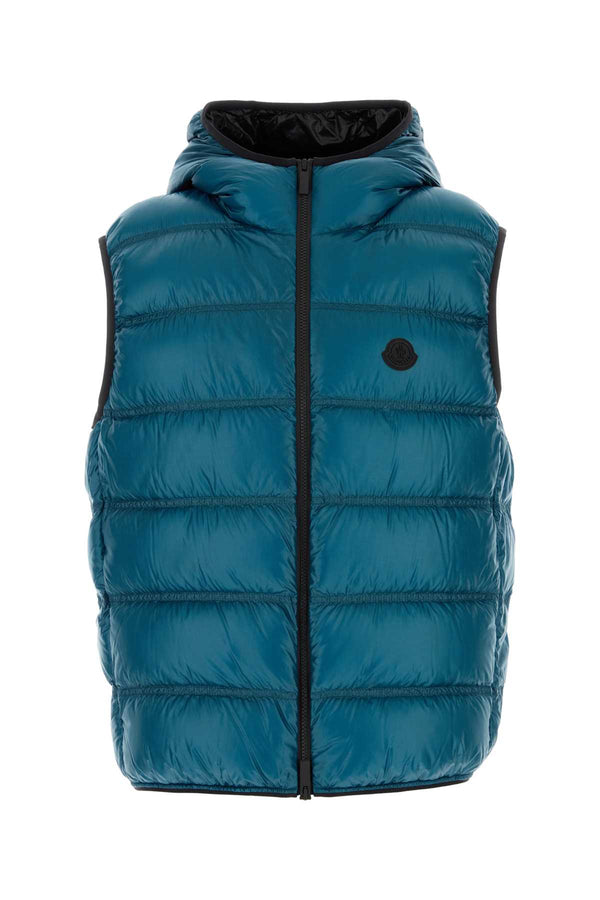 Moncler Vest Exterior: 100% Nylon. Lining: 100% Nylon. Padding: 90% Down gilet in blue