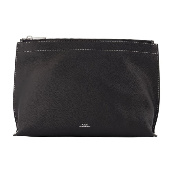 A.P.C. Cowhide clutch in black