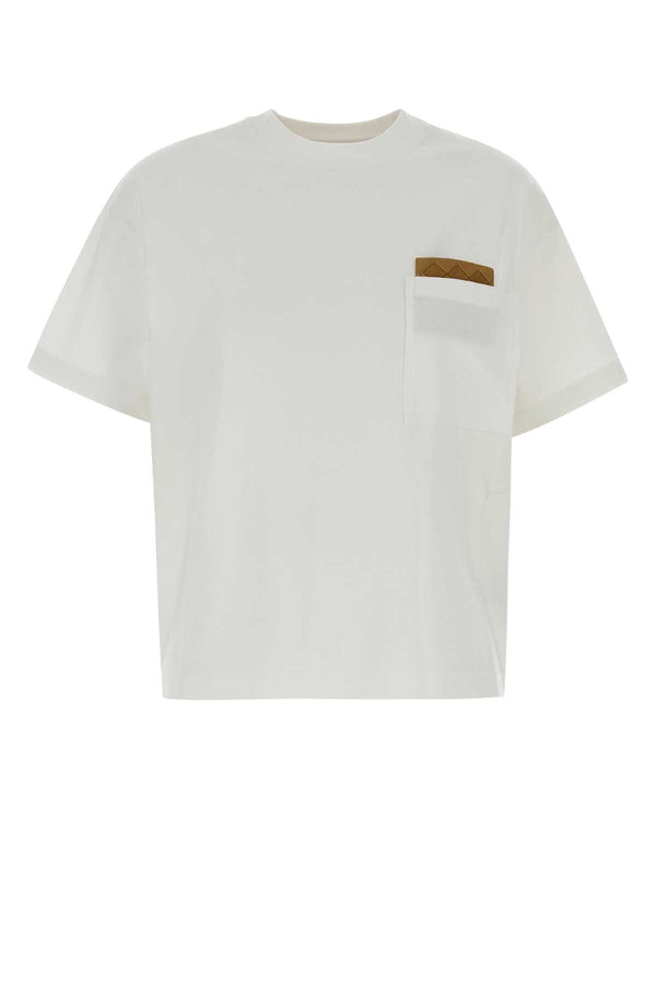White (leather Camel) Exterior: Cotton T-shirt