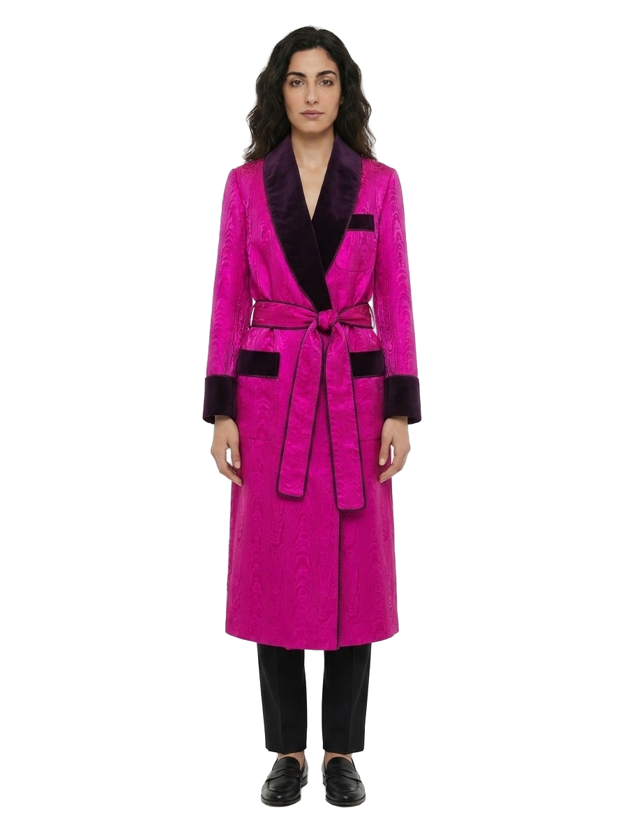 Pink Polyester Coat Clothing