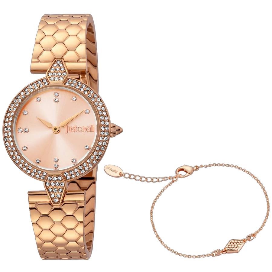 Just Cavalli Stainless steel case watch in rose gold