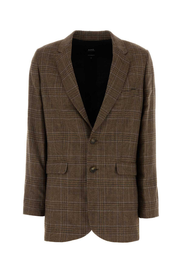 A.P.C. Annie Exterior: 100% Virgin wool blazer in brown