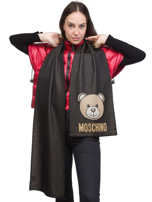 Moschino 80% Viscose scarf in black