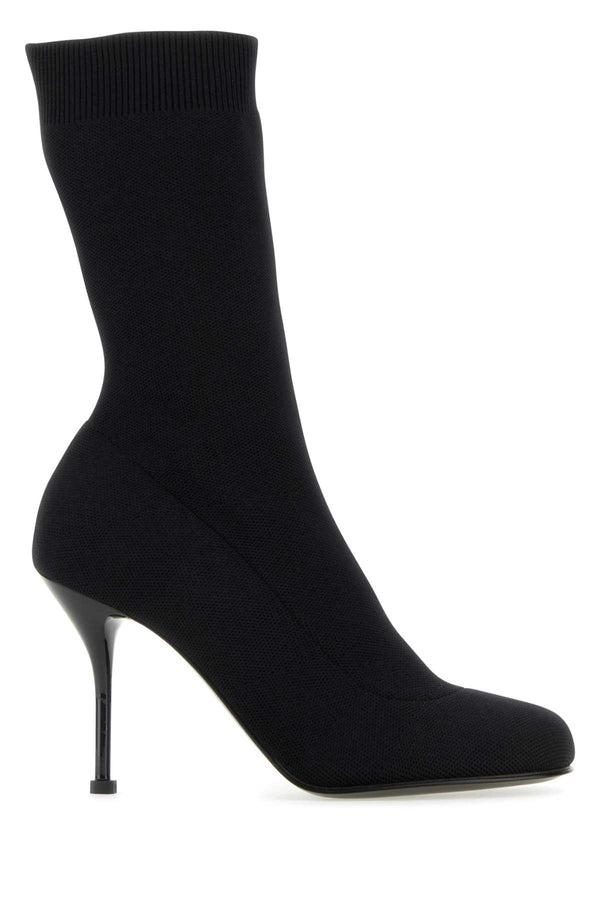 Alexander McQueen Exterior: 94% Nylon 6% Elastane ankle boot in black