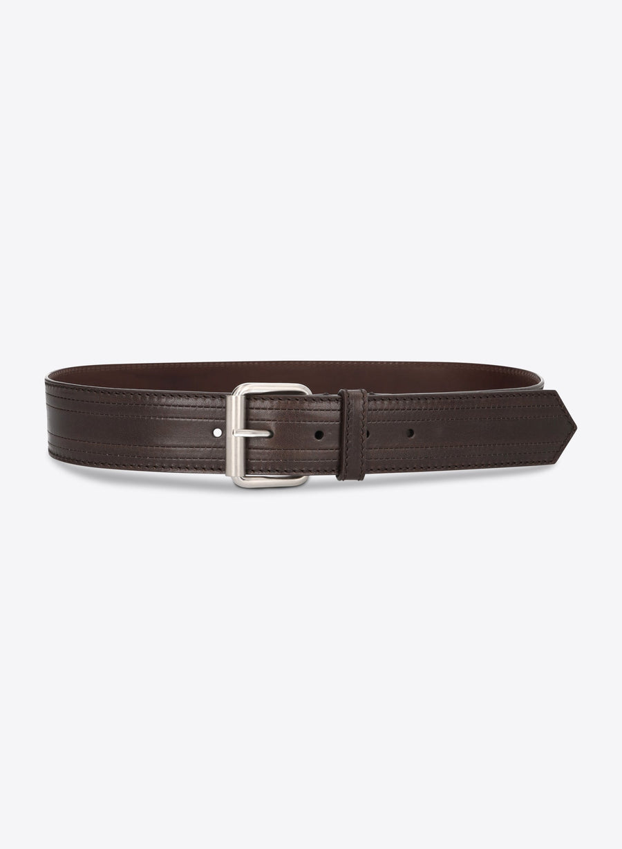 Dries Van Noten Bovine leather belt in brown