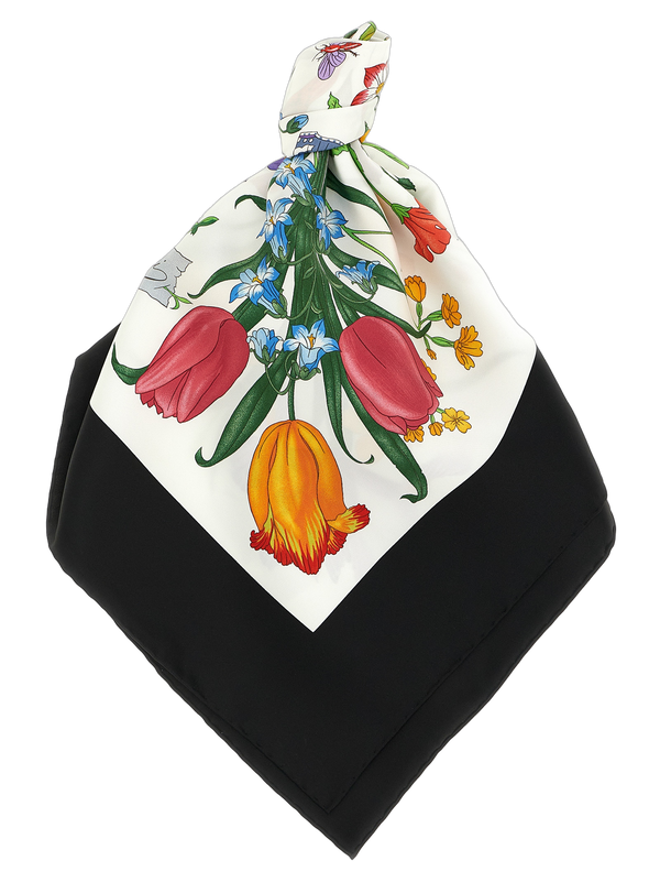 Gucci 100% silk scarf in black