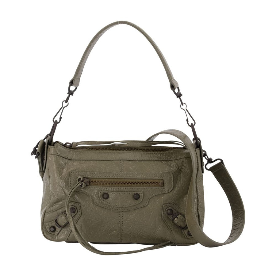 Balenciaga lambskin shoulder bag in khaki