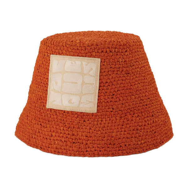 Jacquemus 23E235AC450-5046 Raphia bucket hat in orange