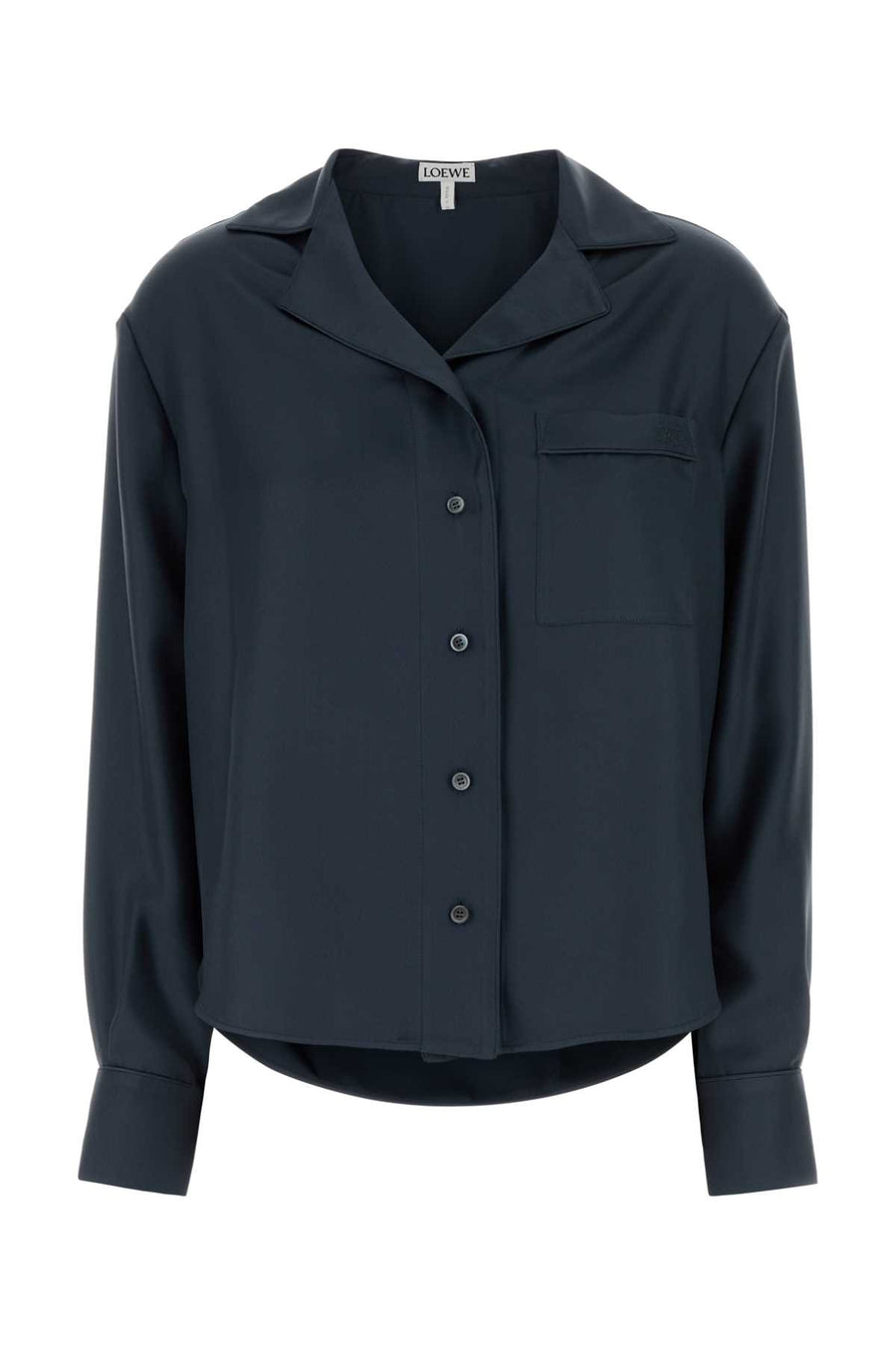 Navy Blue Twill Shirt Dark Grey Exterior: Silk Camicie