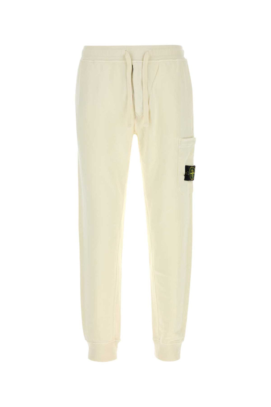 Ivory Cotton Joggers White Exterior: Pantaloni
