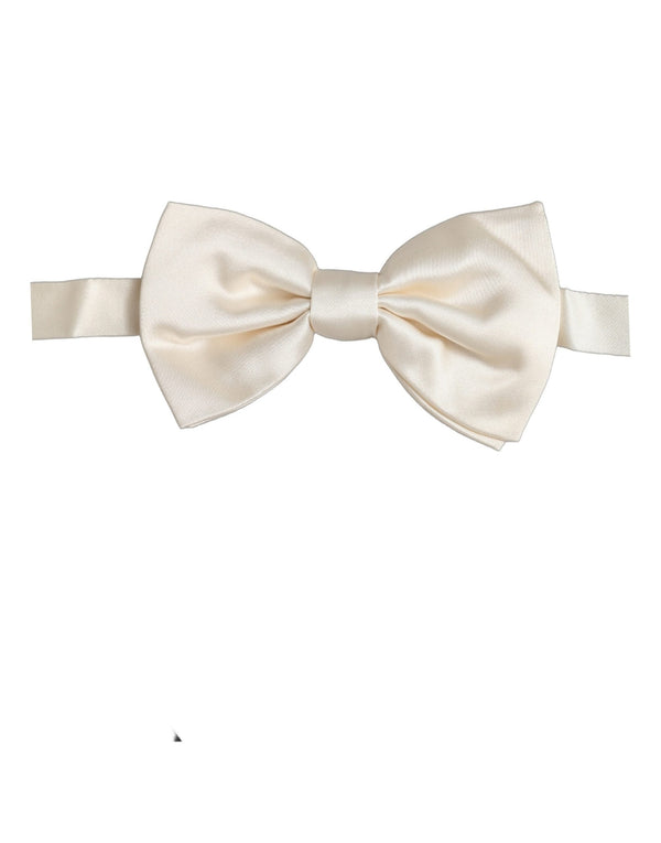 Dolce & Gabbana 100% Silk bow tie in white