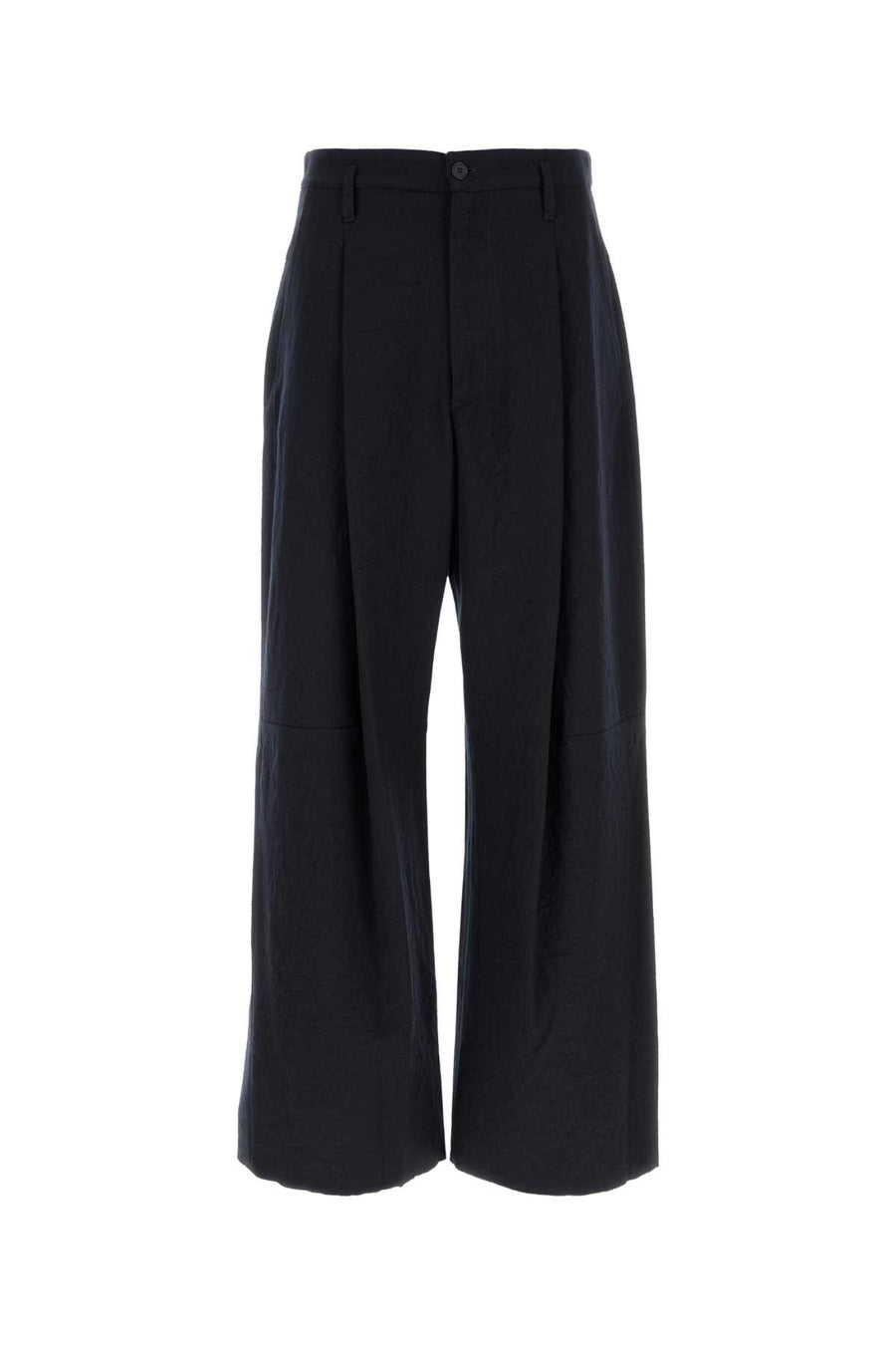 Midnight Blue Wool Wide-Leg Pant Anthracite Exterior: Virgin Pantaloni