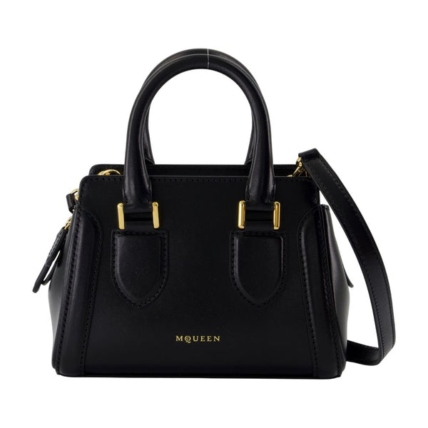 Alexander McQueen calfskin top handle bag in black