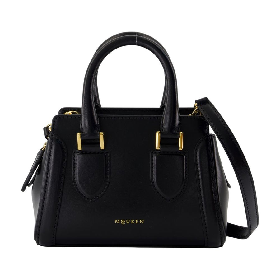 Alexander McQueen calfskin top handle bag in black