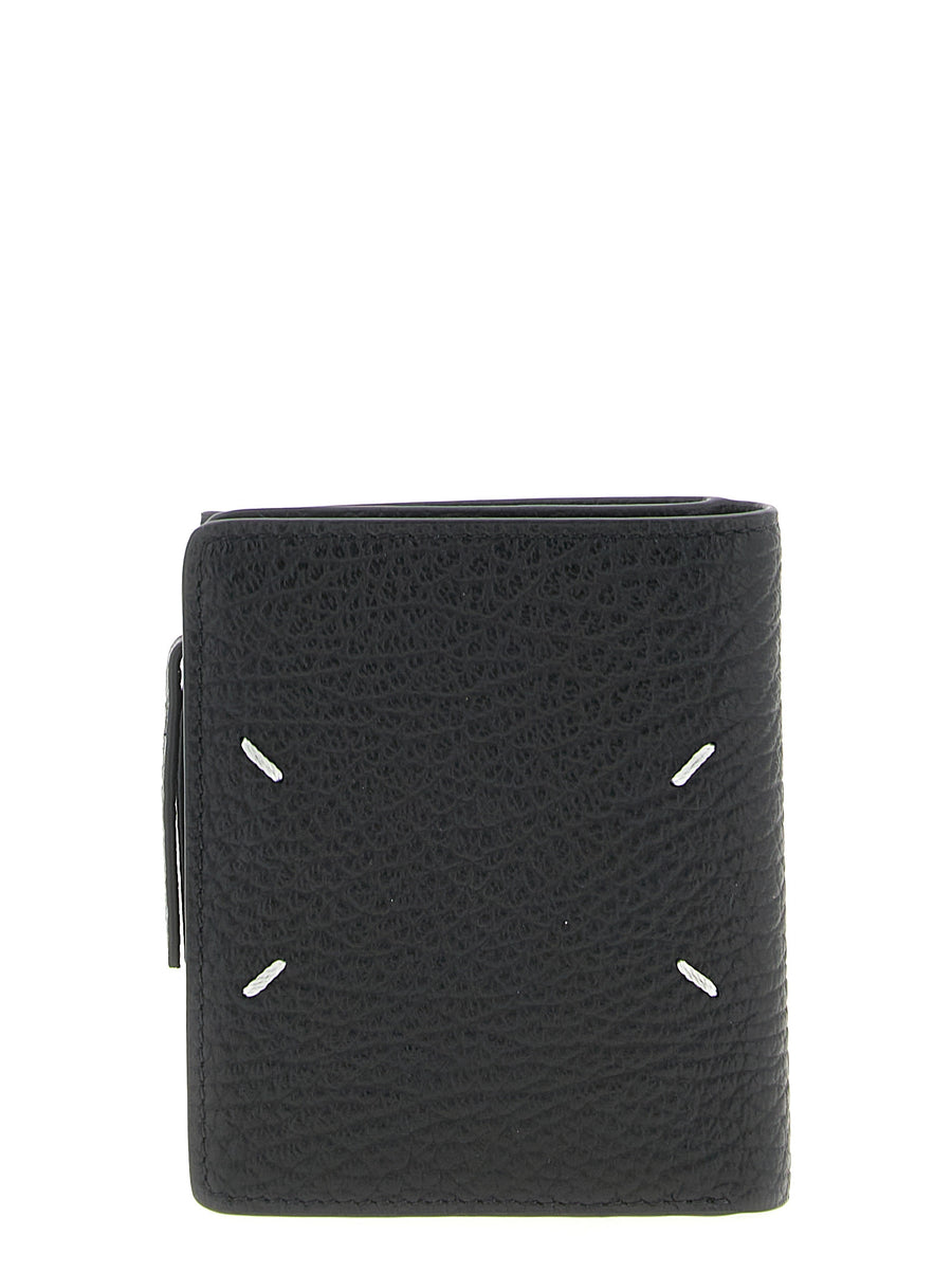 Maison Margiela 100% calfskin leather card case in black