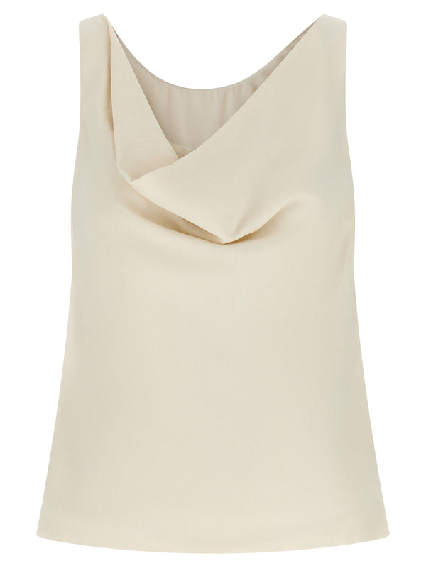 Brunello Cucinelli 72% viscose tank top in white