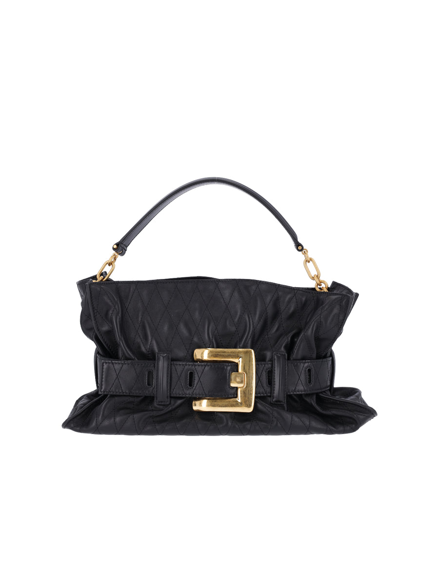 Balmain 100% Calf Leather shoulder bag in black