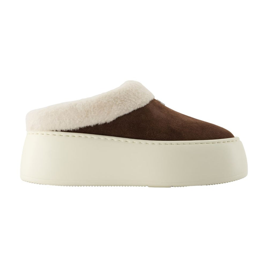 Giuseppe Zanotti Suede upper slipper in brown