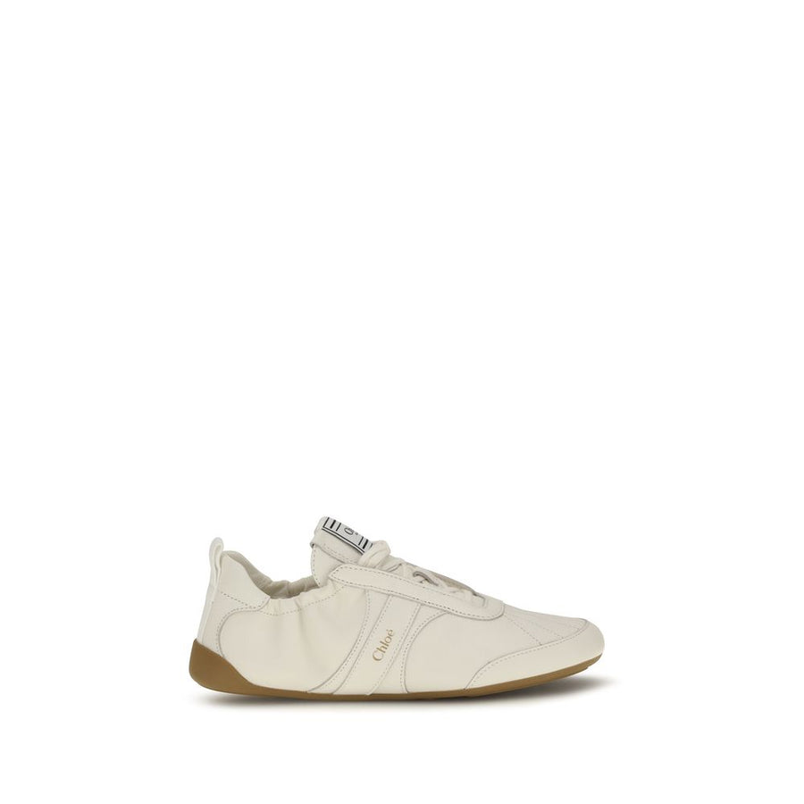 Chloé Grained calf leather upper sneaker in beige