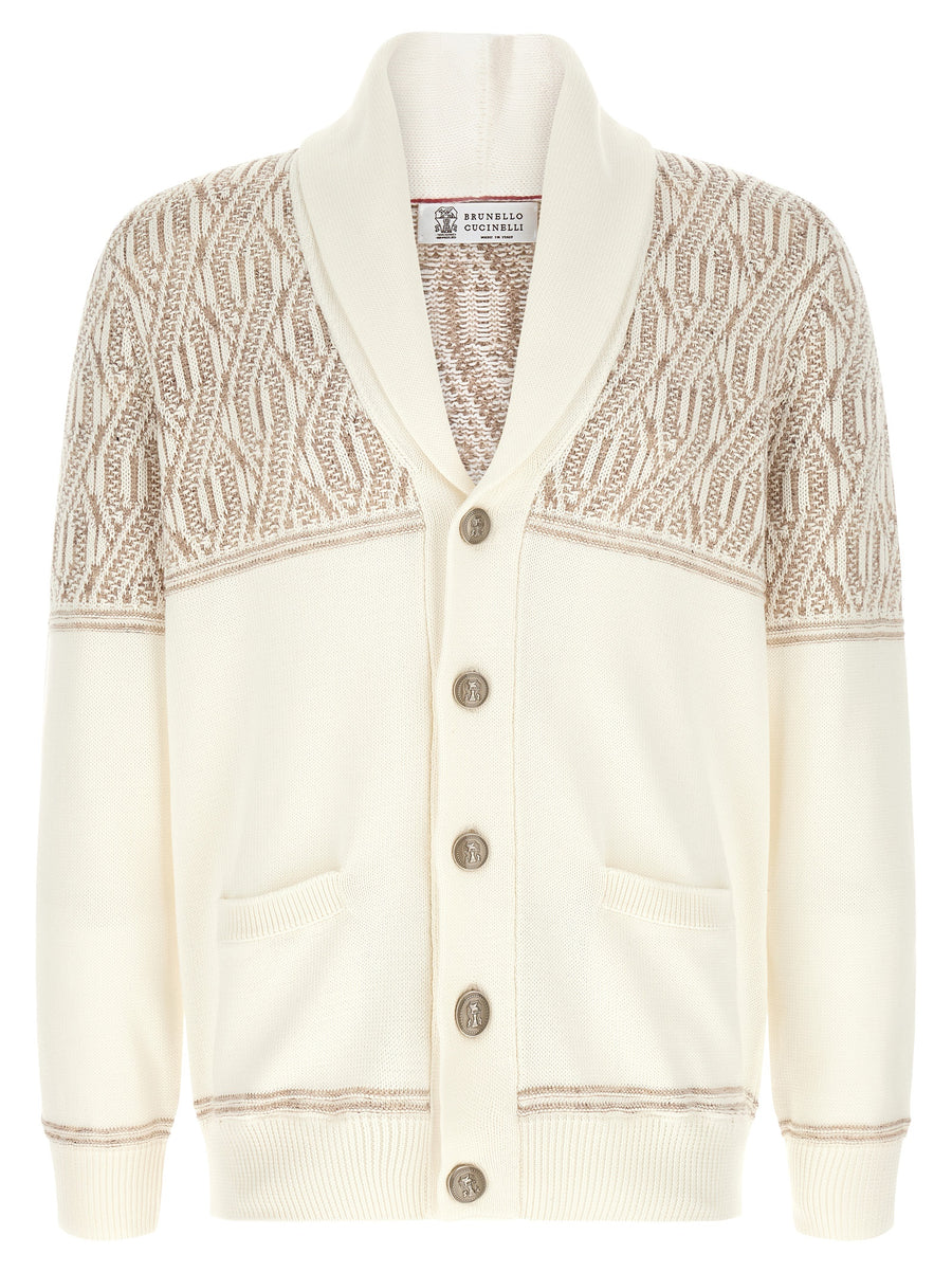 Brunello Cucinelli 100% cotton cardigan in beige