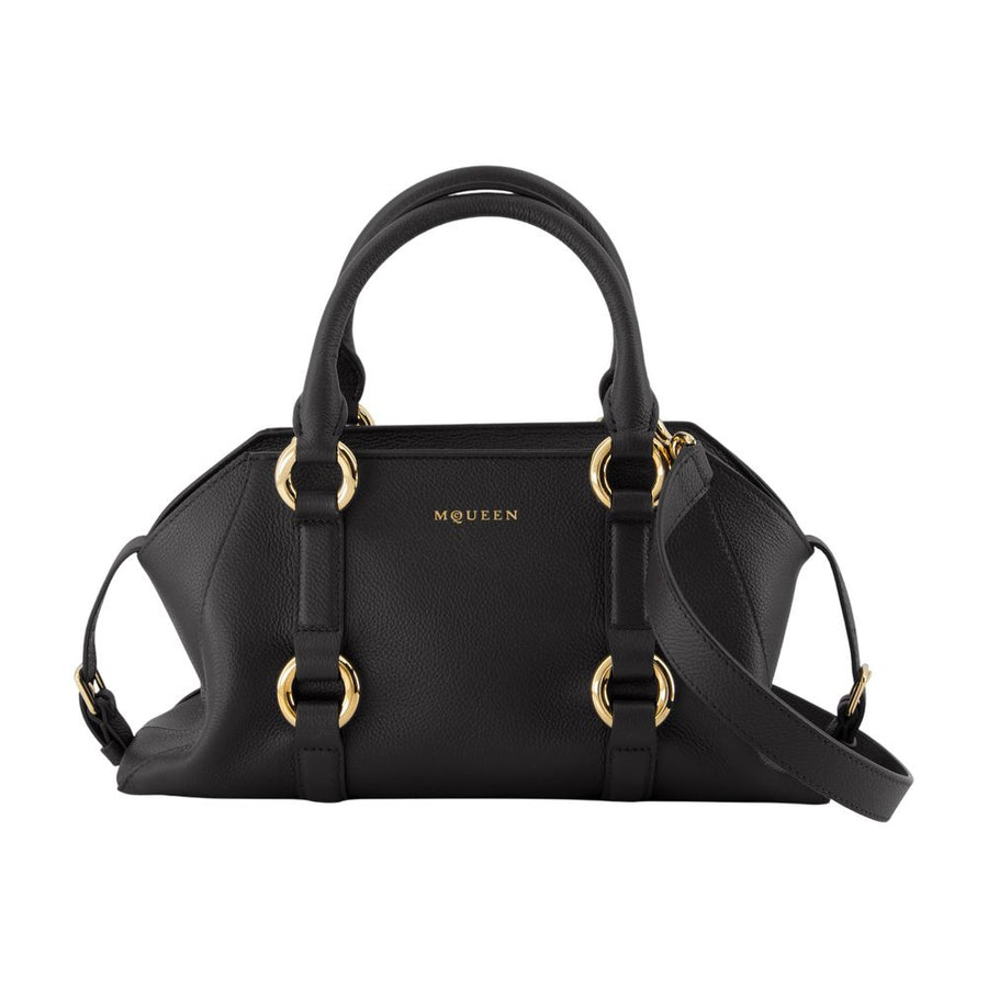 Alexander McQueen calfskin top handle bag in black