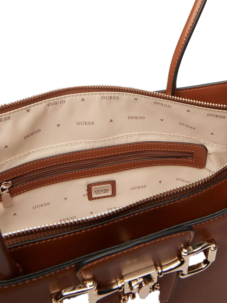 Guess 100% Polyurethane tote bag in cognac