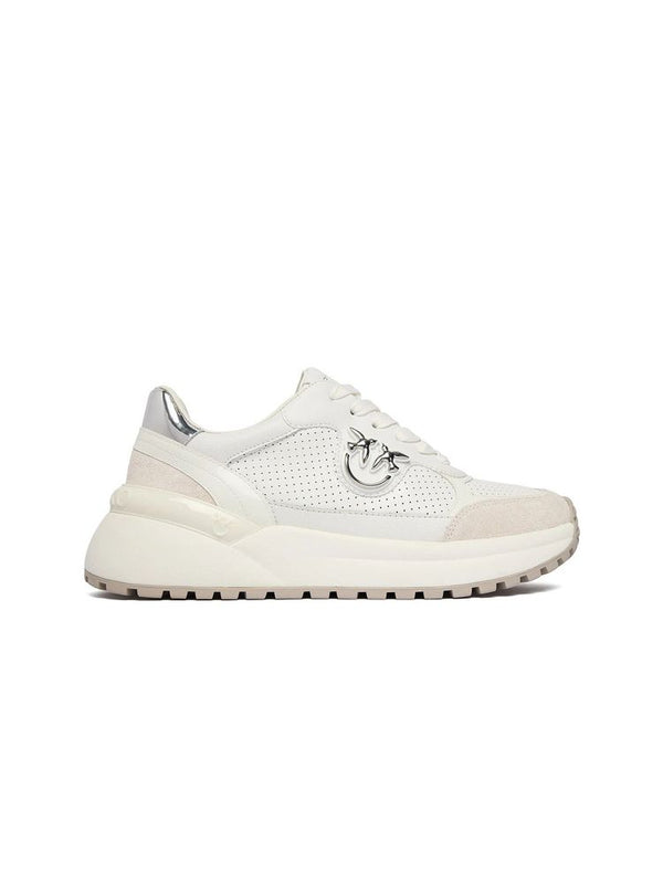 Pinko 63% Bos Taurus (Cow) sneaker in white
