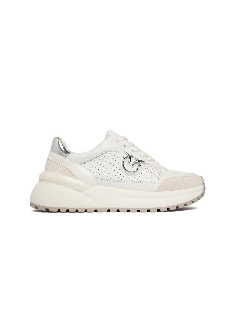 Pinko 63% Bos Taurus (Cow) sneaker in white