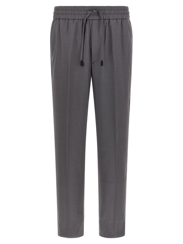 Gray Wool Casual Pants