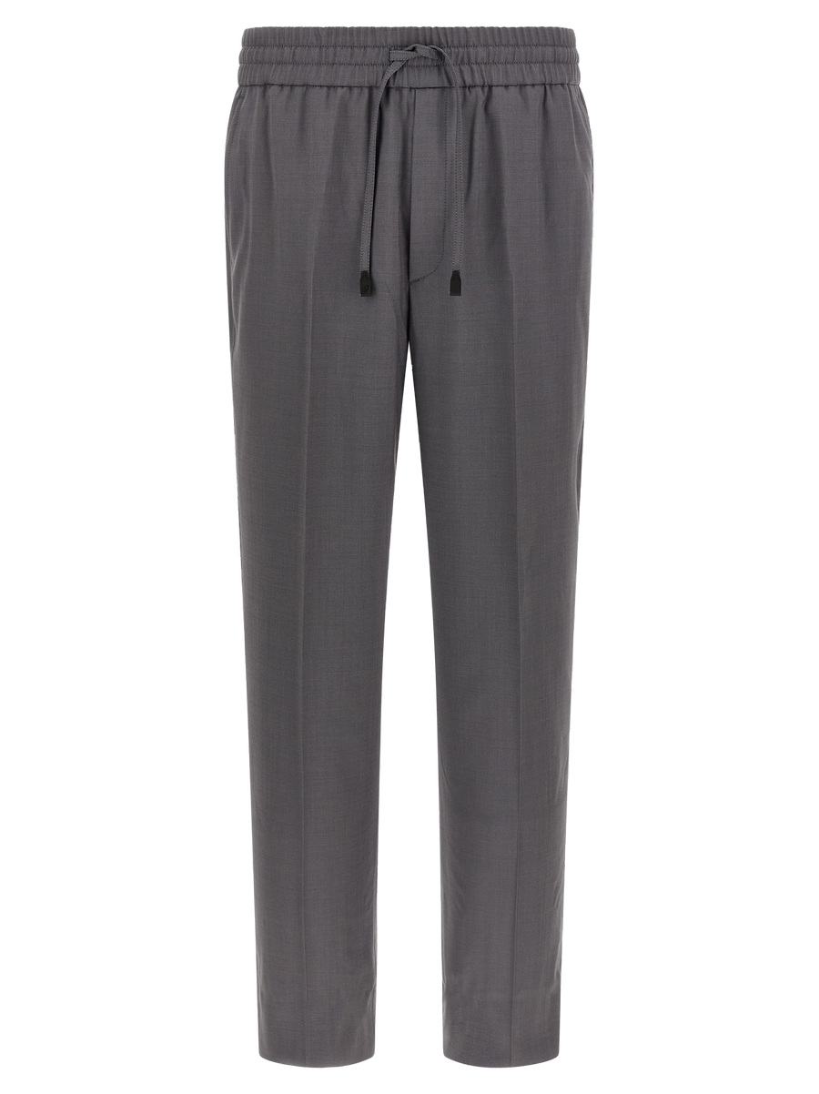 Gray Wool Casual Pants