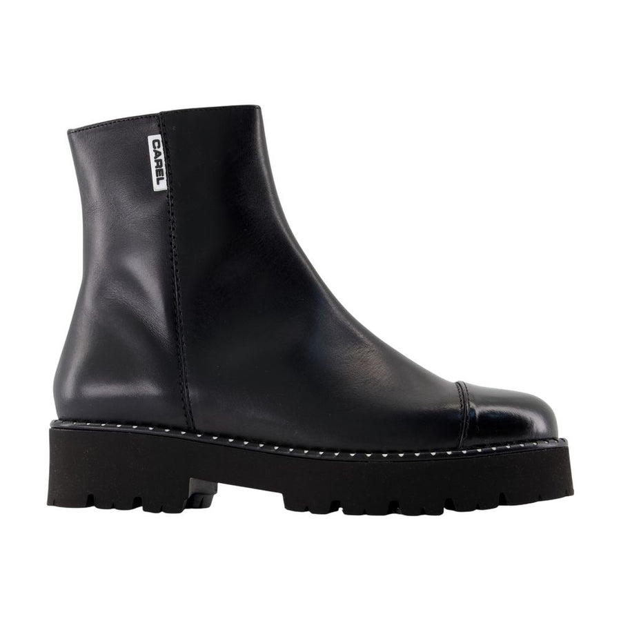 Carel calfskin ankle boot in black