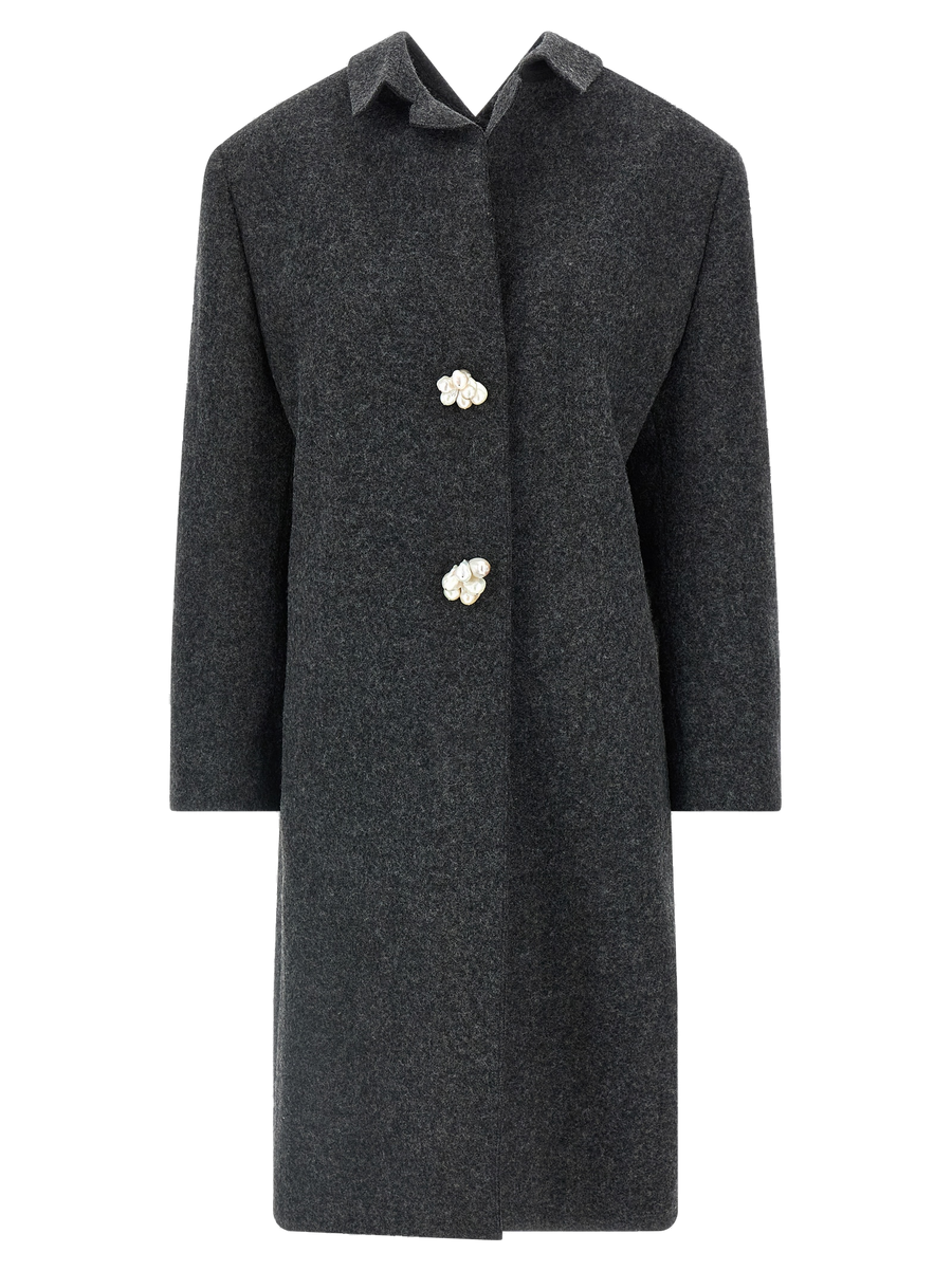 Gray Virgin Wool Coat Clothing